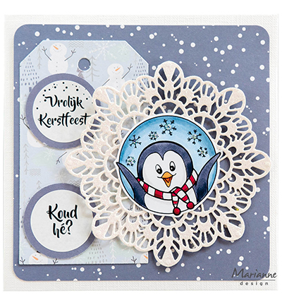 CR1609 Marianne Design - Art texture - XL Snowflake vb Marianne Design - Craftables CR1609 - Art texture XL Snowflake