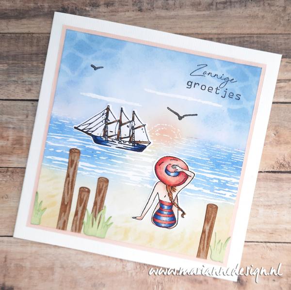 PS8095 Mask stencil Tiny's Beach vb4 Mask stencil - Marianne Design - Tiny's Beach