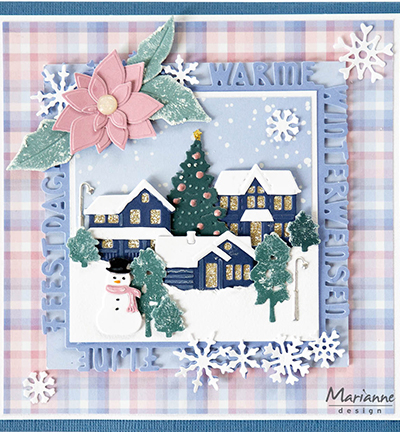Marianne Design - Craftables CR1660 - Fijne Feestdagen vierkant