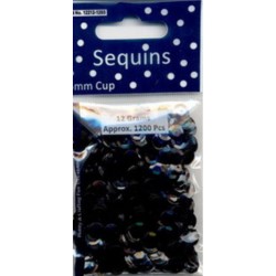 Pailletten - sequins zwart cups 6 mm