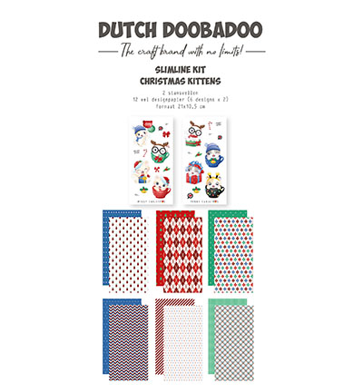 473.005.051 Dutch Doobadoo - Crafty Kit Slimline - Christmas kitten 2