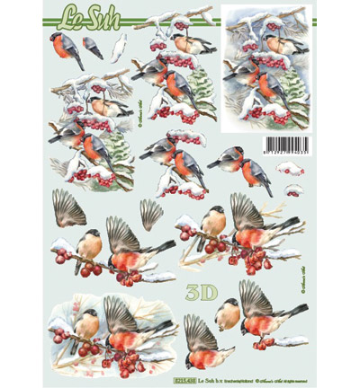 3D knipvel kerst vogels