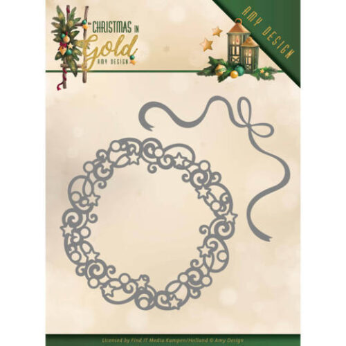 Snijmallen Christmas in Gold Wreath