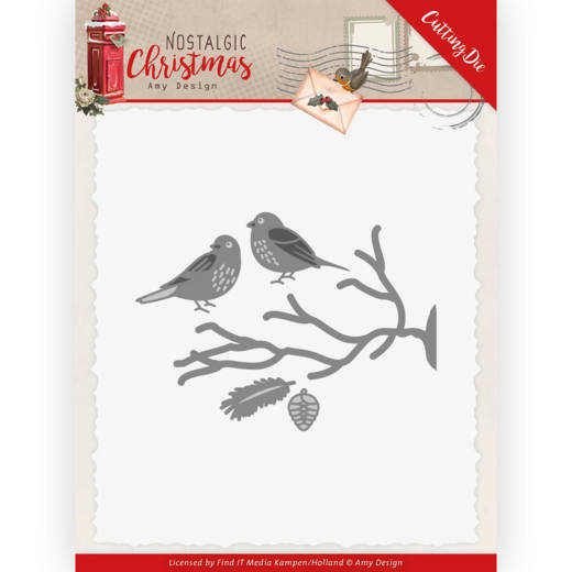 ADD10225 Dies - Amy Design - Nostalgic Christmas - Birds Snijmal nostalgische kerst vogels