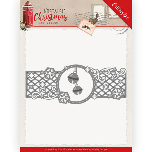ADD10233 Dies - Amy Design - Nostalgic Christmas - Christmas Bells Border Snijmallen, border kerst