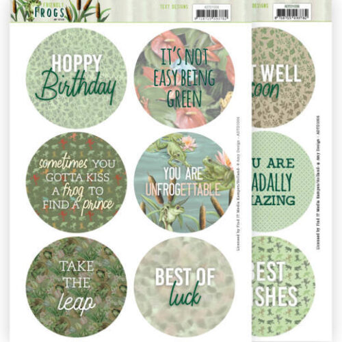 ADTD1006 Text Designs - Amy Design - Friendly Frogs (EN) Uitdrukvel tekstcirkels