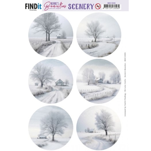 BBSC10005 Findit - Uitdrukvel - Berries_Beauties- White Winter Round Uitdrukvel - Berries_Beauties- White Winter Round