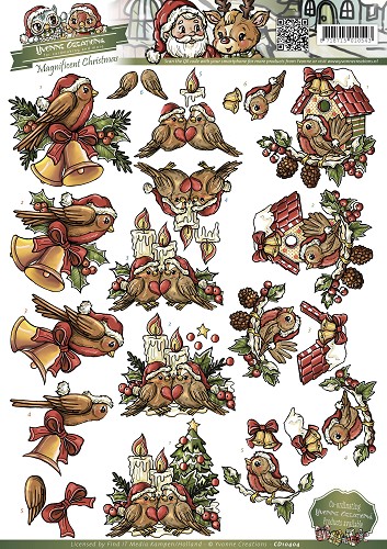 Knipvel Yvonne Creations Magnificent Christmas - Birds at Christmas Knipvel Yvonne Creations Magnificent Christmas - Birds at Christmas