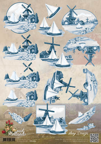 CD10655 Knipvel zeilboten Oud Hollands Amy Design knipvel holland