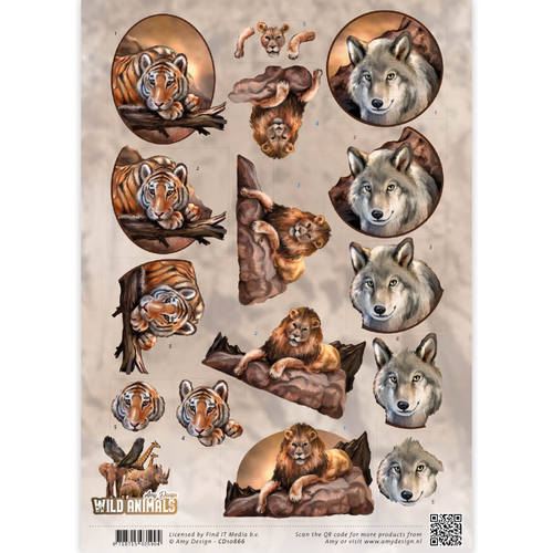 CD10866 3D knipvel Amy Design Wild Animals Big Five 1 CD10866 3D knipvel Amy Design Wild Animals Big Five 1