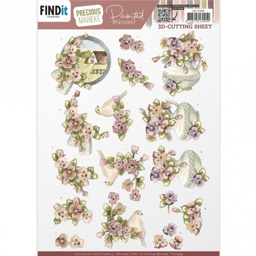 knipvellen Painted Pansies - Pink knipvellen Painted Pansies - Pink