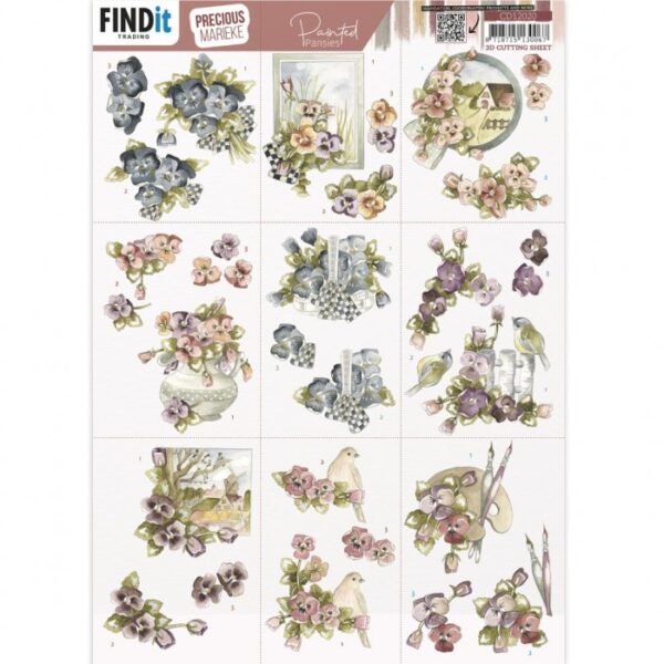knipvel Precious Marieke Painted Pansies Mini