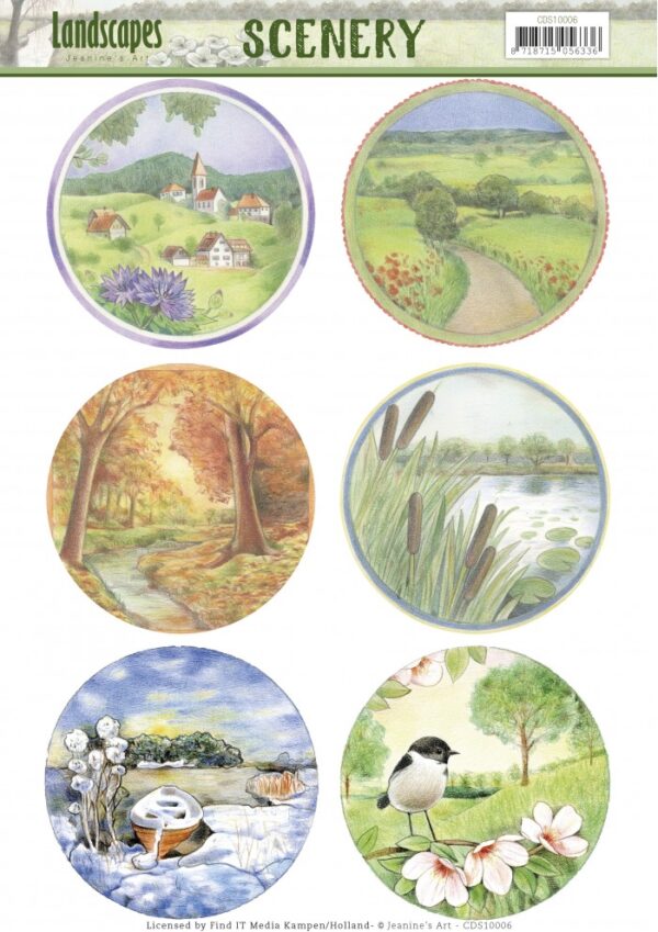 CDS10006 Uitdrukvel Scenery - Jeanines Art - Landscape Circle CDS10006 Uitdrukvel Scenery - Jeanines Art - Landscape Circle
