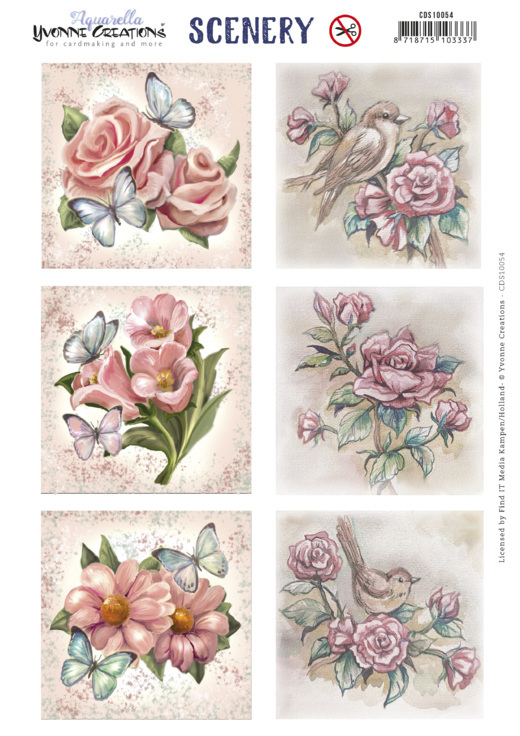 Uitdrukvel Scenery - Yvonne Creations Aquarella - Roses Square Uitdrukvel Scenery - Yvonne Creations Aquarella - Roses Square