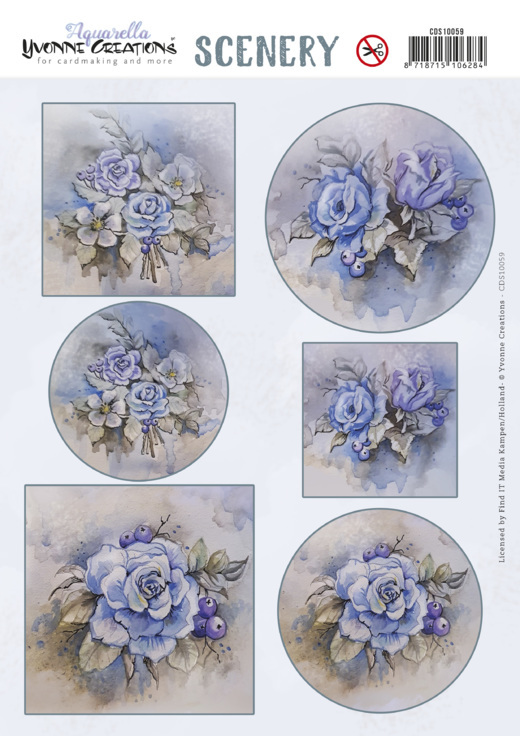 CDS10059 Scenery - Yvonne Creations - Aquarella - Winter Rose CDS10059 Scenery - Yvonne Creations - Aquarella - Winter Rose