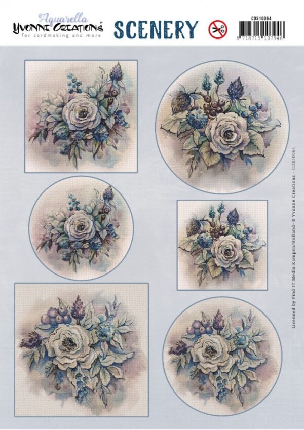 Yvonne Creations uitdrukvel Scenery Blue Flowers