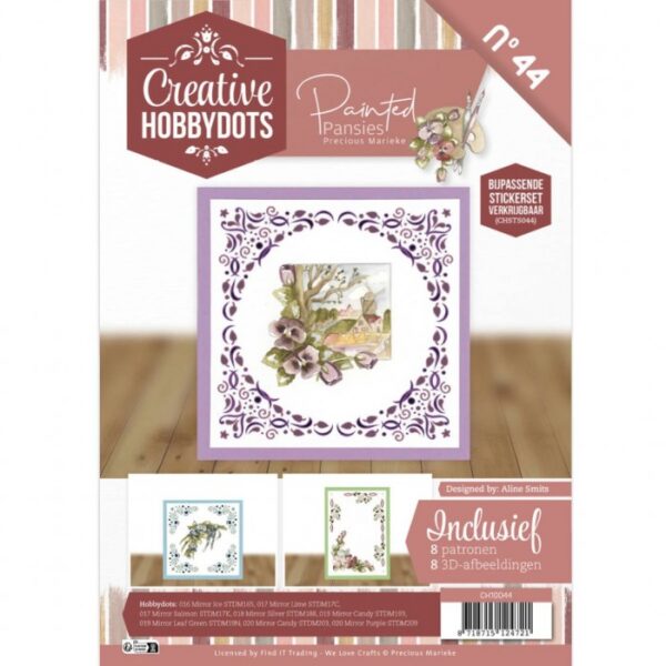 CH10044 Creative Hobbydots 44 - Precious Marieke - Painted Pansies Hobbyboek Painted Pansies