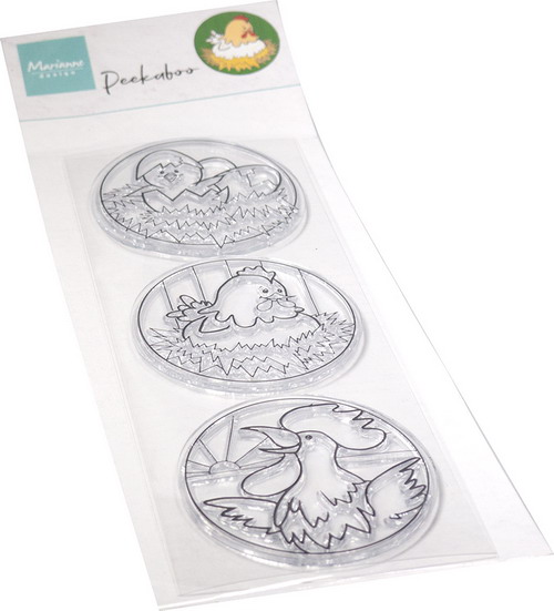 CS1114 Clearstamps - Marianne Design - Peek-a-boo Chicken Family vb