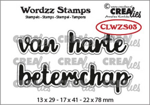 Crealies Clearstamp Wordzz van Harte beterschap (NL) CLWZS03 22x78mm