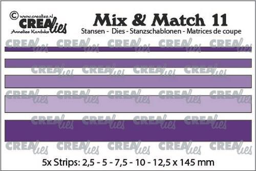 Crealies Mix & Match strips glad (5x) CLMix11