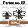 Crealies Partzz snijmal Partzz stansen no. 63, Bijen klein en middel