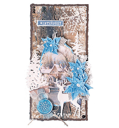 Snijmallen Snowflake & Poinsettia Vintage Christmas nr.719 vb1