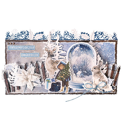 Snijmallen Snowflake & Poinsettia Vintage Christmas nr.719 vb1