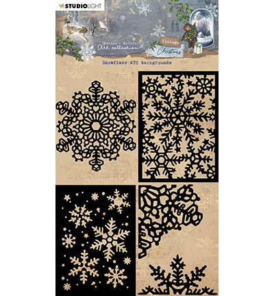 Snowflake ATC backgrounds Vintage Christmas nr.240