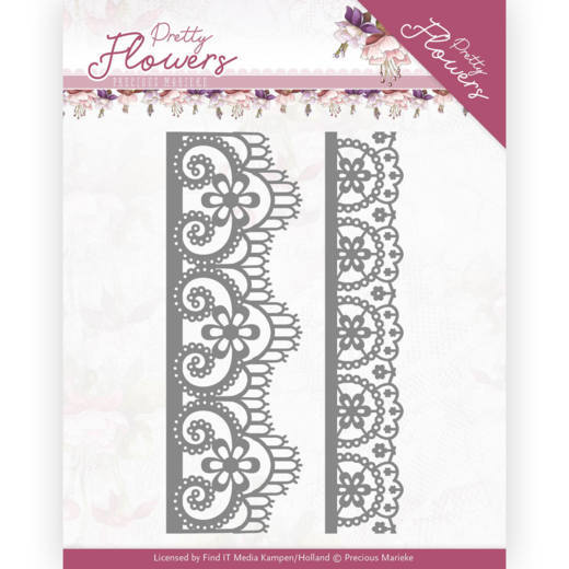 snijmallen Precious Marieke Pretty Flowers Lace Border