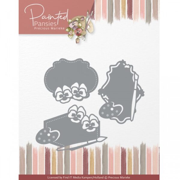 Snijmallen labels Painted Pansies Labels- Snijmallen labels Painted Pansies Labels-