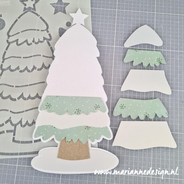 Craft stencil - Marianne Design - Christmas tree by Marleen PS8133