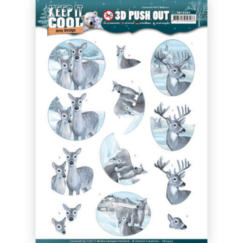 SB10305 3D Pushout - Amy Design Keep it Cool - Cool Deers Uitdrukvel