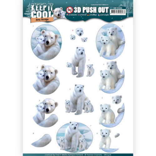 SB10306 3D Pushout - Amy Design Keep it Cool - Polar Bears Uitdrukvel poolberen
