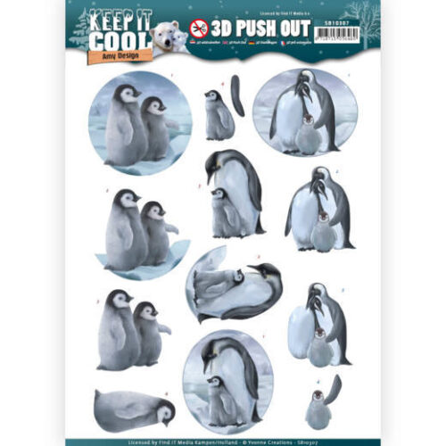 SB10307 3D Pushout - Amy Design Keep it Cool - Penguin Uitdrukvel pinquin