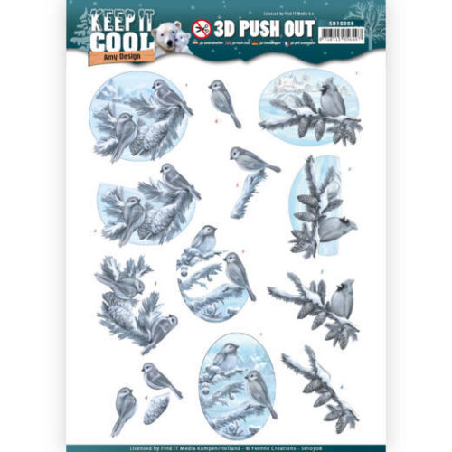 SB10308 3D Pushout - Amy Design - Keep it Cool - Cool Birds Uitdrukvel cool birds