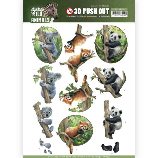3D Pushout - Amy Design - Wild Animals 2 - Bears Uitdrukvel wild animals beren