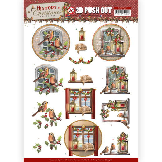 SB10567 3D Push Out - Amy Design - History of Christmas - Christmas Window uitdrukvel kerstraam