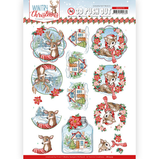 Uitdrukvel - Yvonne Creations - Wintry Christmas - Christmas Deer