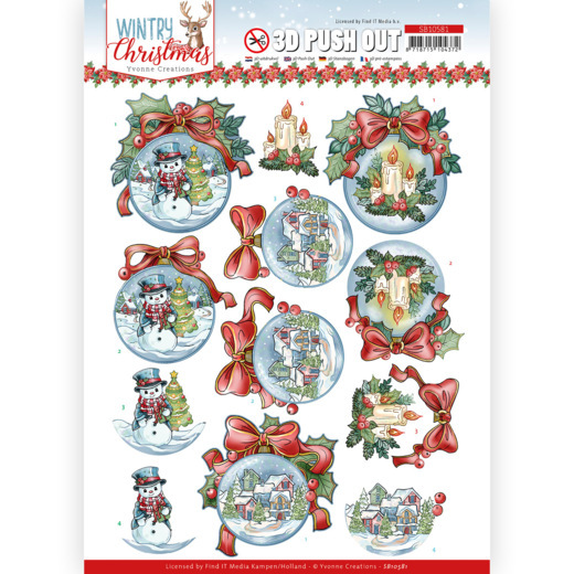 Uitdrukvel Yvonne Creations - Wintry Christmas - Christmas Baubles