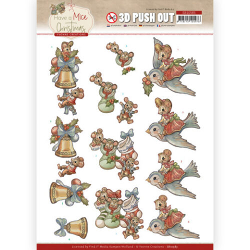 Uitdrukvel Yvonne Creations - Have a Mice Christmas - Christmas Socks Uitdrukvel kerstsokken