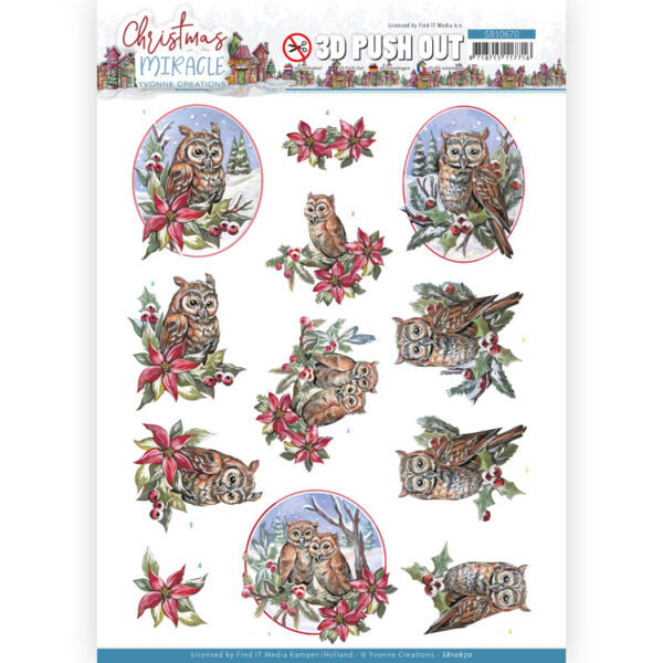Yvonne Creations - uitdrukvellen - Christmas Miracle - Owl