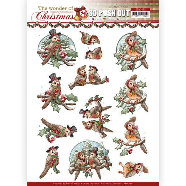 SB10690 Uitdrukvel - Yvonne Creations - The Wonder of Christmas - Wonderful Birds