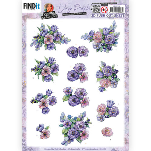SB10723 Uitdrukvellen 3D - Yvonne Creations - Very Purple - Blueberries