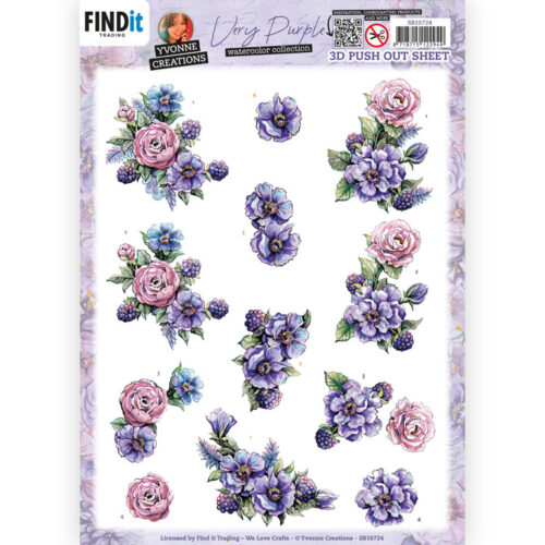 SB10724 Uitdrukvellen 3D - Yvonne Creations - Very Purple - Blackberries