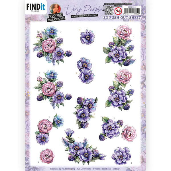 SB10724 Uitdrukvellen 3D - Yvonne Creations - Very Purple - Blackberries