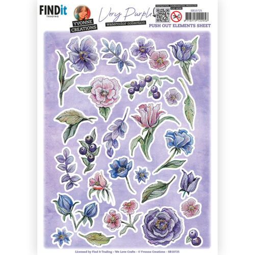 SB10725 Uitdrukvellen - Yvonne Creations - Very Purple - Small Elements A