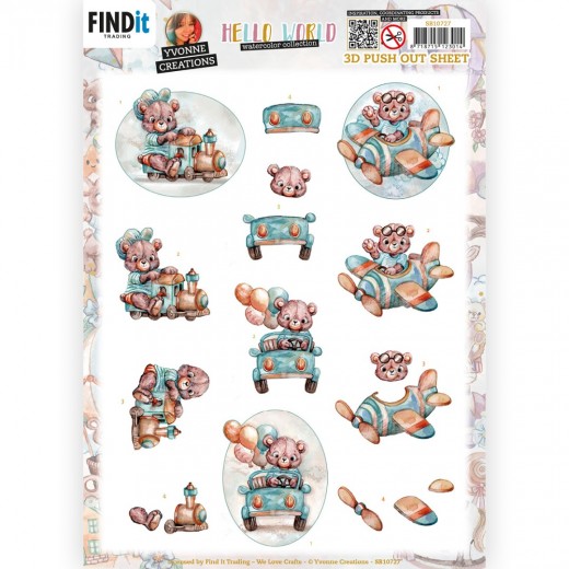 Uitdrukvel - Yvonne Creations - Hello World - Playing Teddybear Uitdrukvel - Yvonne Creations - Hello World - Playing Teddybear