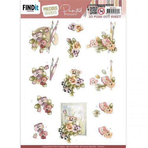 SB10810 Precious Marieke - uitdrukvel - Painted Pansies - Pansies and Brushes SB10810 Precious Marieke - uitdrukvel - Painted Pansies - Pansies and Brushes