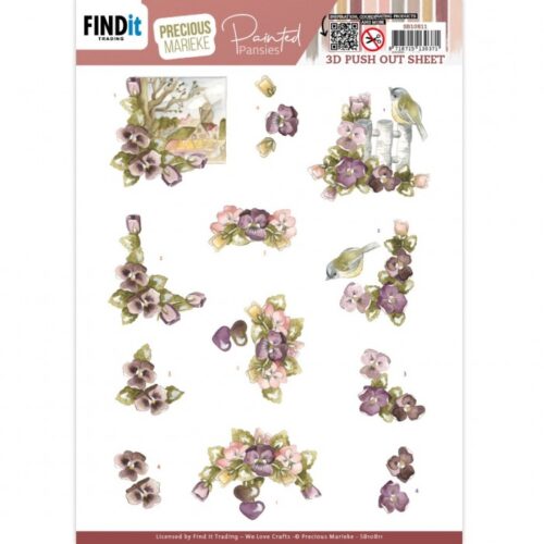 Precious Marieke uitdrukvel - Painted Pansies - Purple
