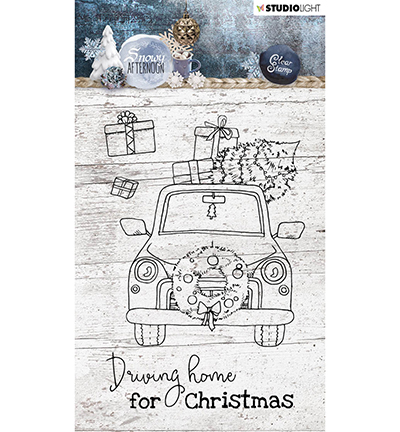 Clearstamps auto met kerstboom Snowy Afternoon nr.397